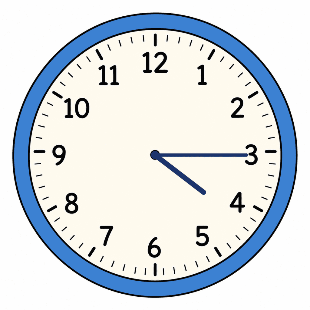Clock Face — 4:15 (Quarter Past 4)