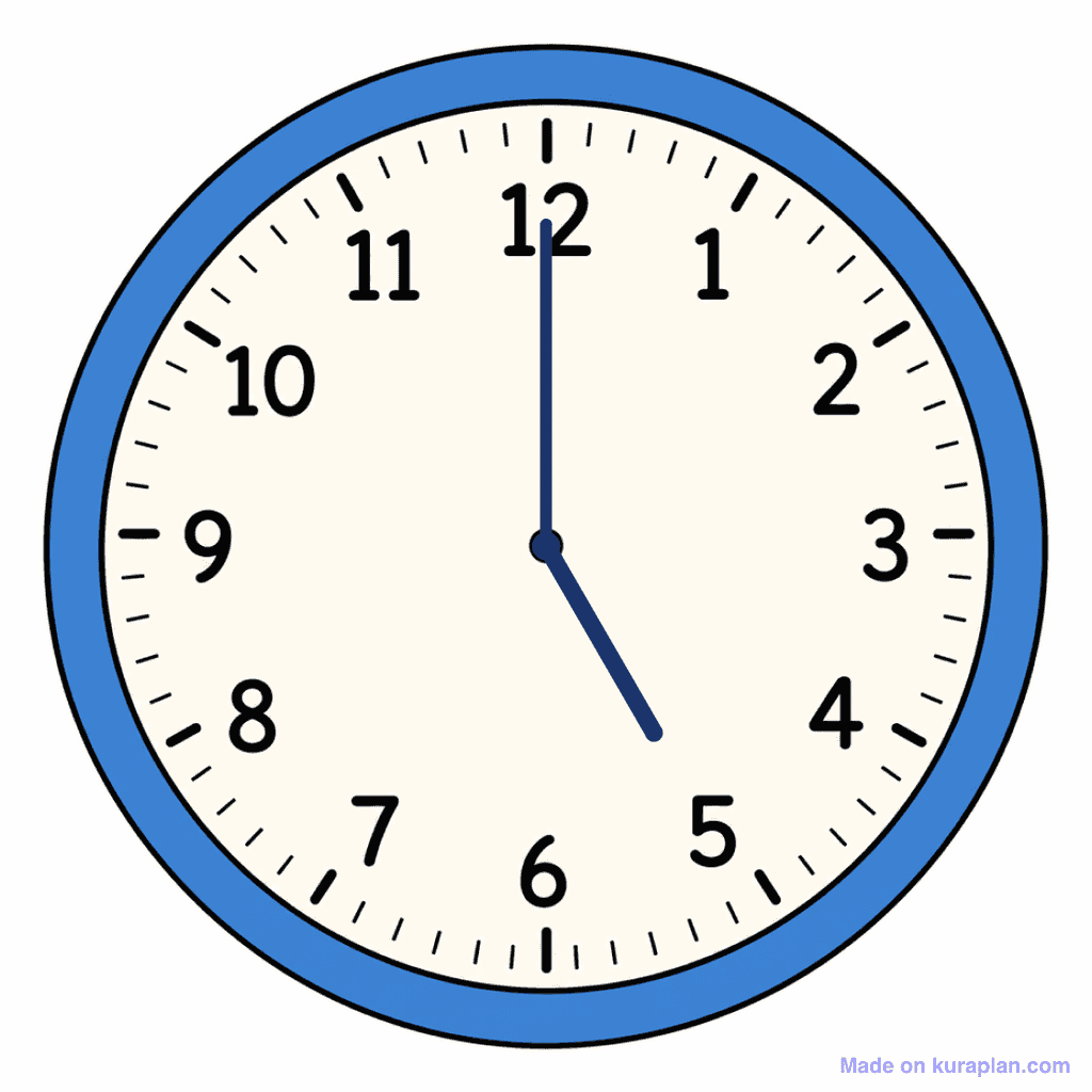 Clock Face — 5:00 (5 O'Clock)