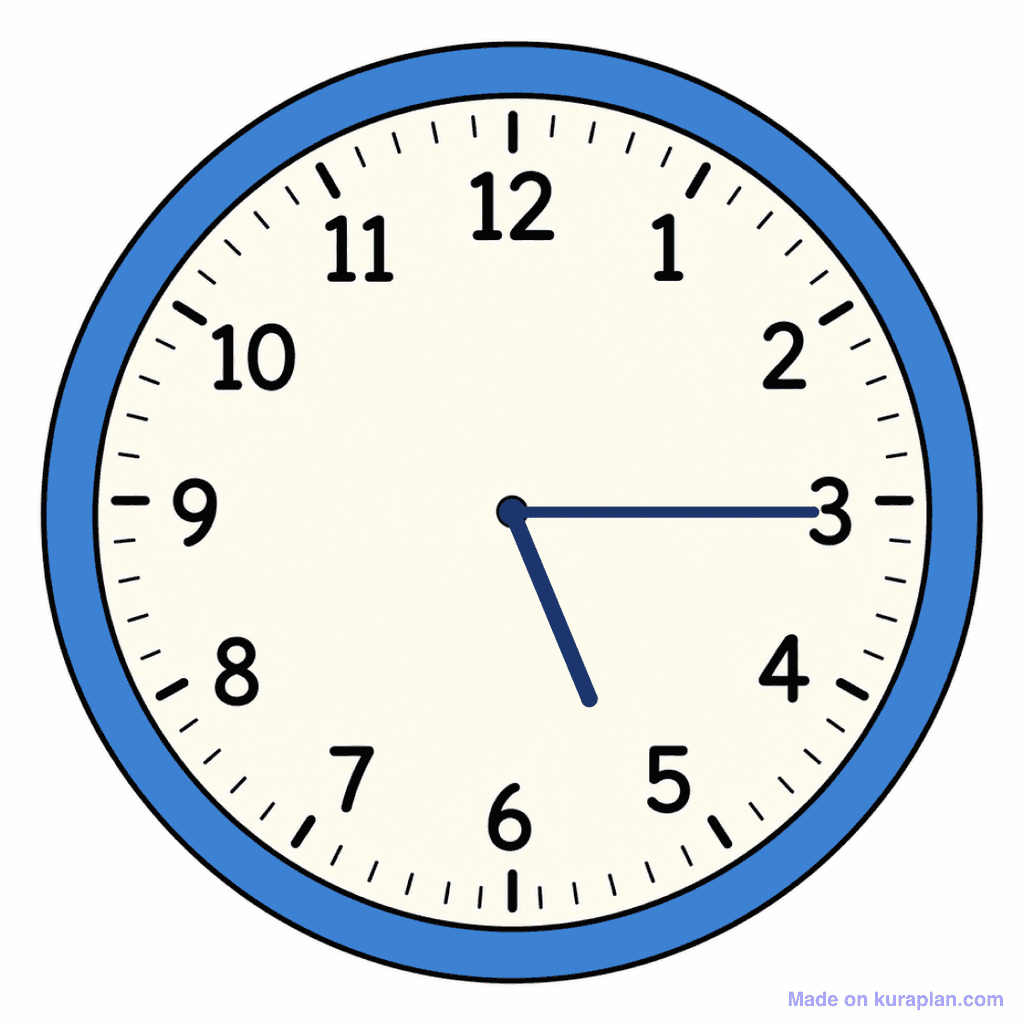 Clock Face — 5:15 (Quarter Past 5)