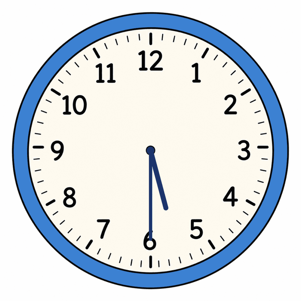 Clock Face — 5:30 (Half Past 5)