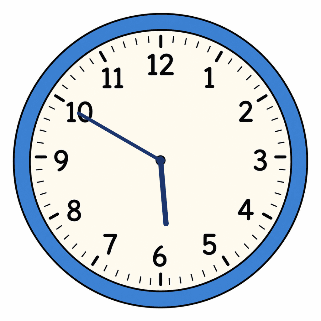 Clock Face — 5:50 (Ten To 6)