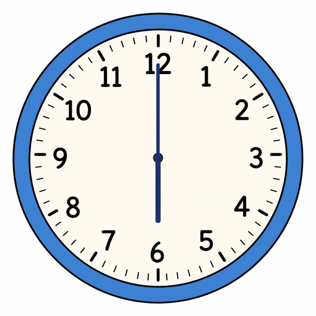 Clock Face — 6:00 (6 O'Clock)