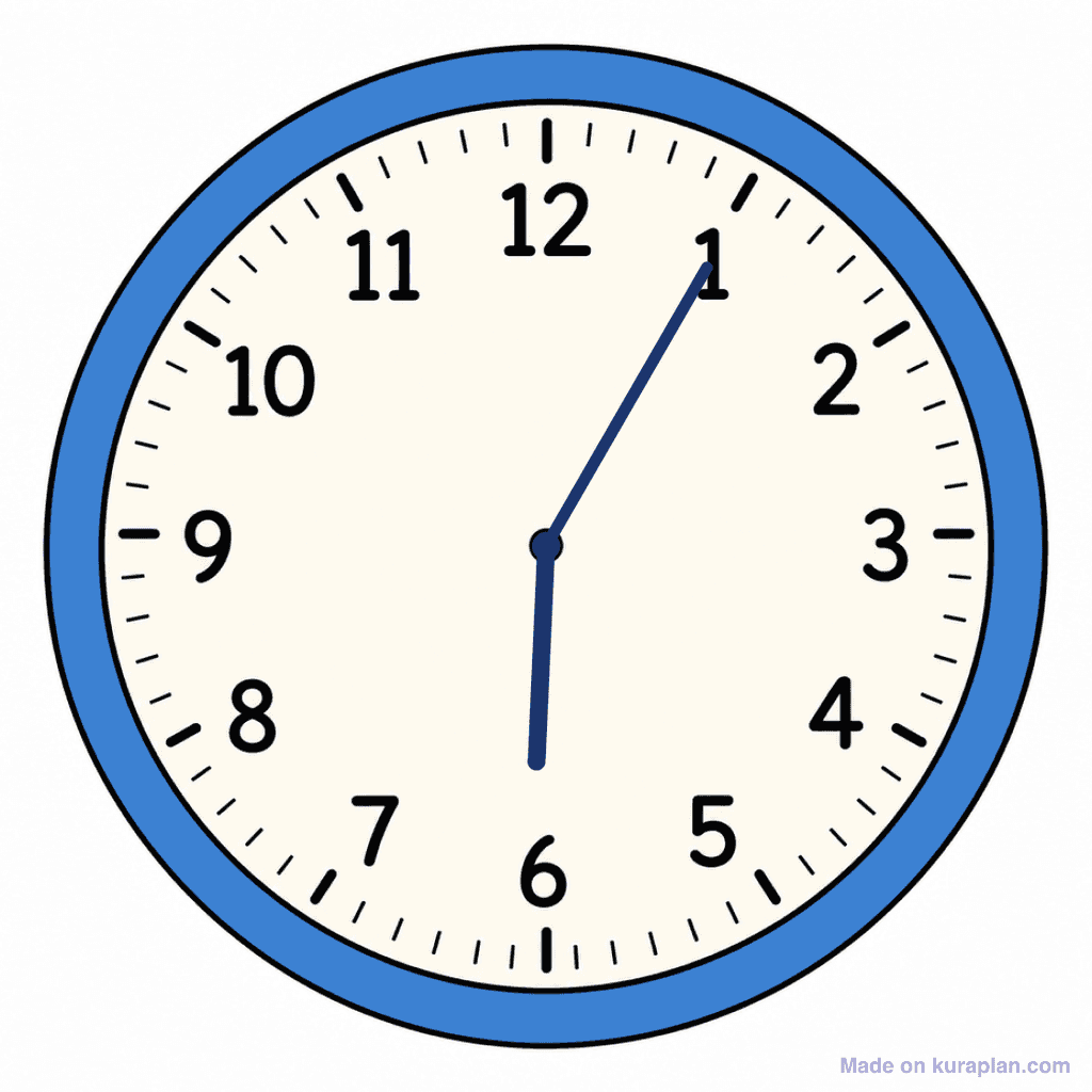 Clock Face — 6:05 (Five Past 6)