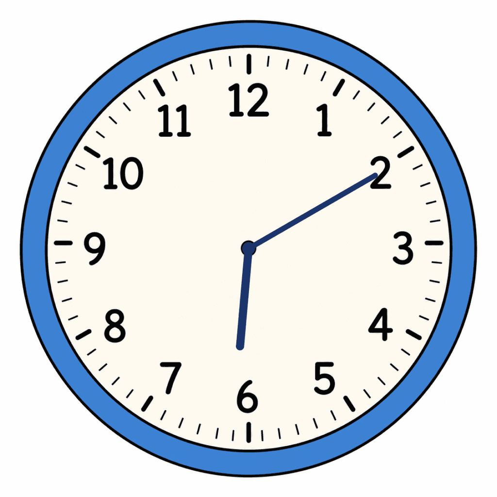 Clock Face — 6:10 (Ten Past 6)