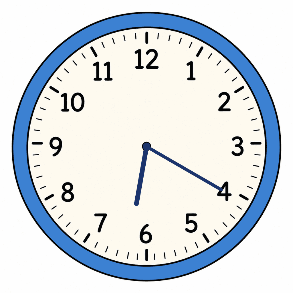 Clock Face — 6:20 (Twenty Past 6)