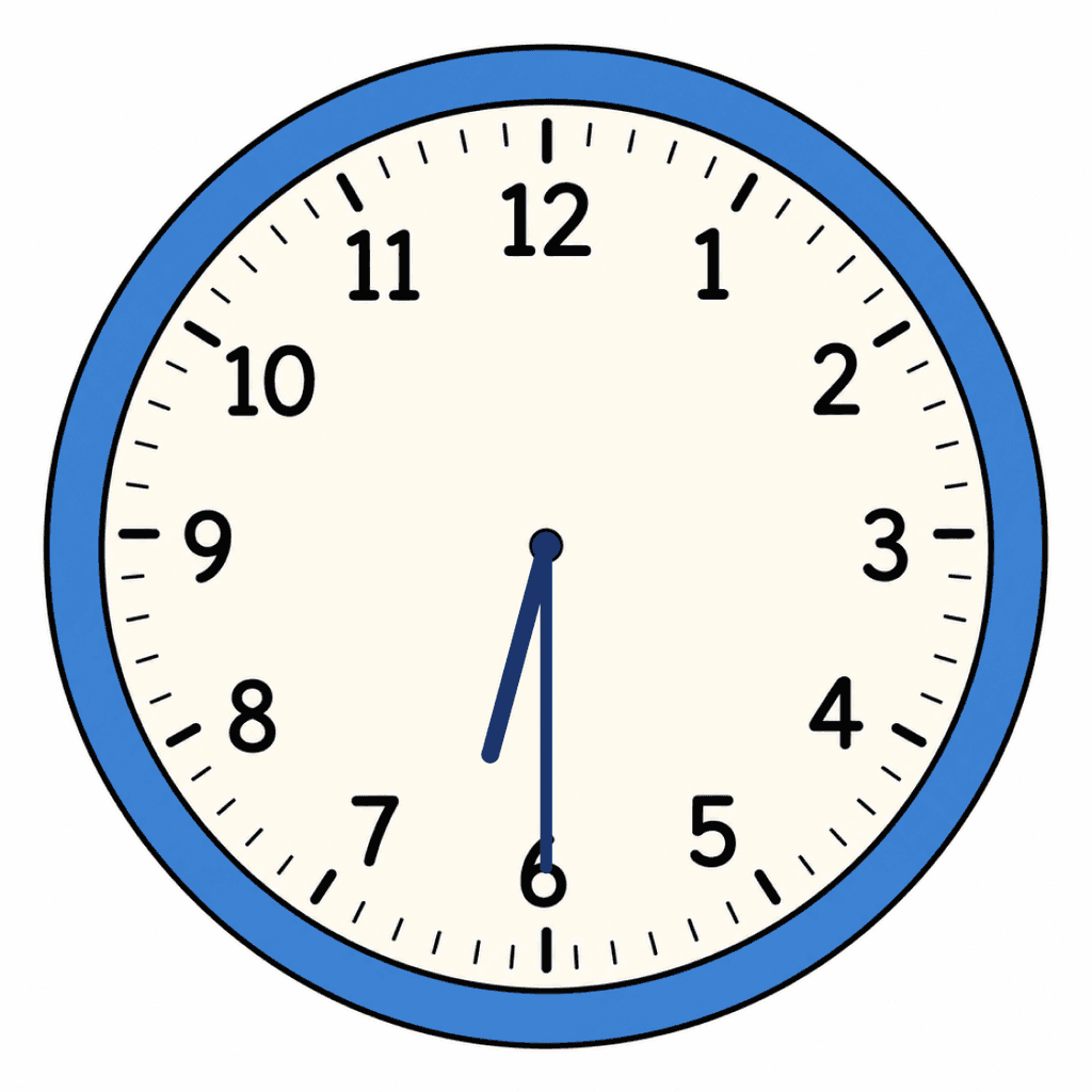 Clock Face — 6:30 (Half Past 6)