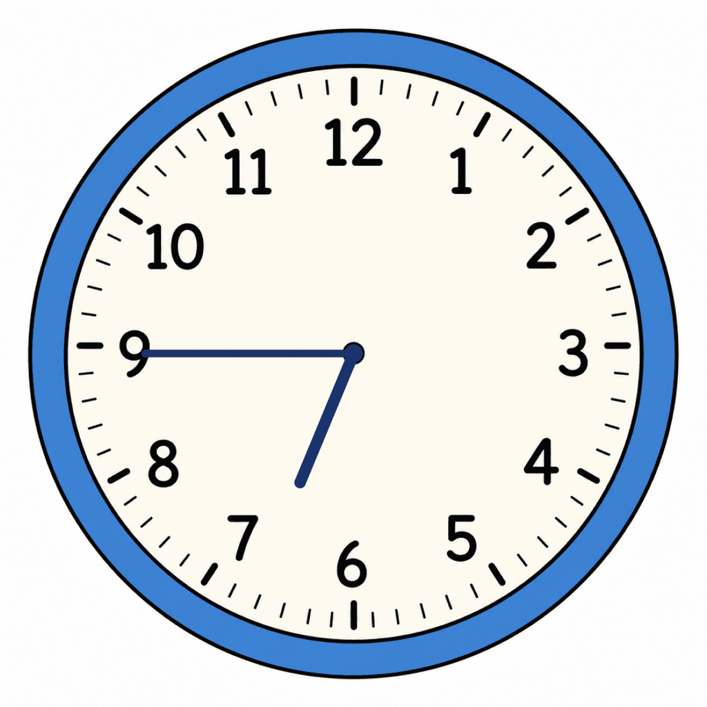 Clock Face — 6:45 (Quarter To 7)
