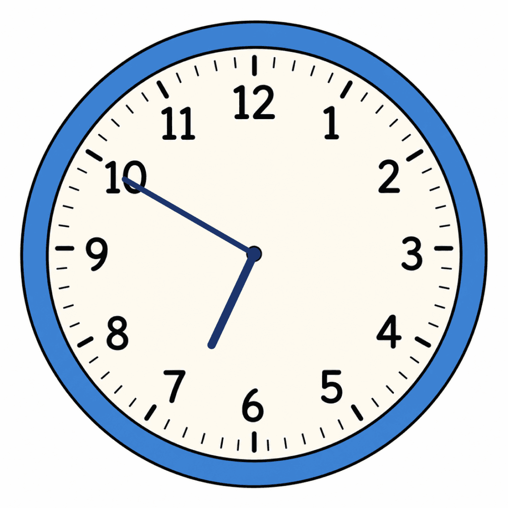 Clock Face — 6:50 (Ten To 7)