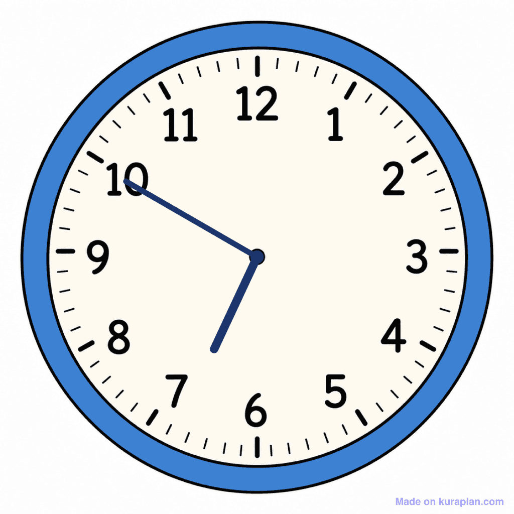 Clock Face — 6:50 (Ten To 7)