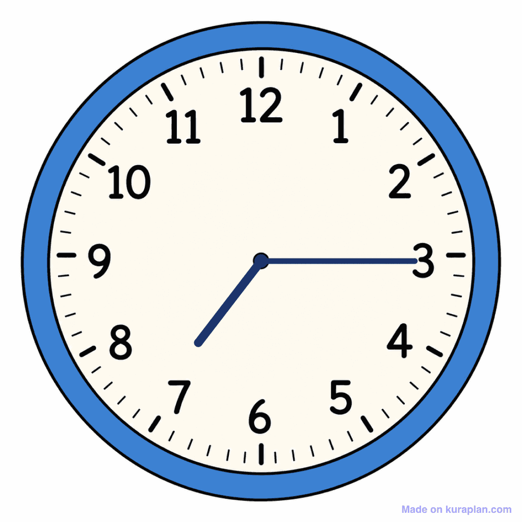 Clock Face — 7:15 (Quarter Past 7)