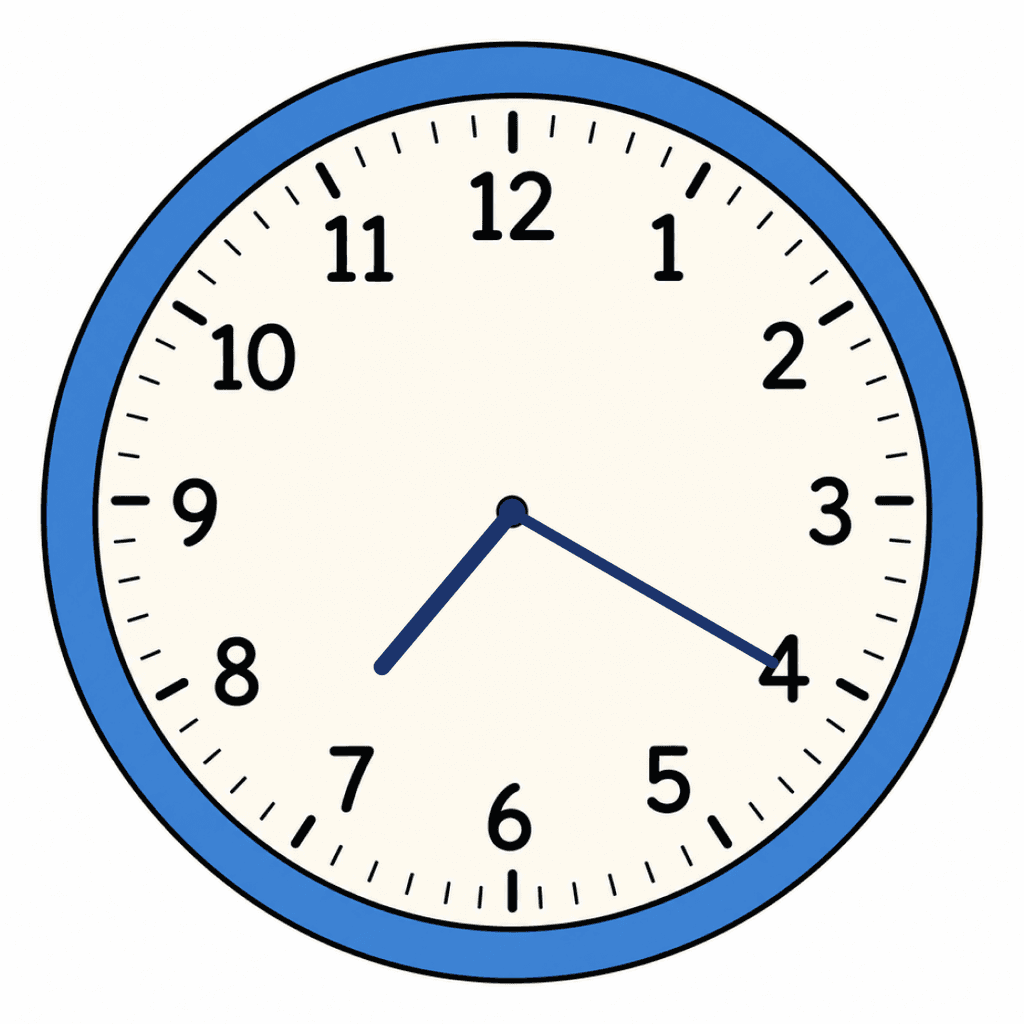 Clock Face — 7:20 (Twenty Past 7)