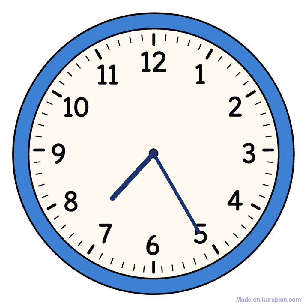 Clock Face — 7:25 (Twenty-Five Past 7)