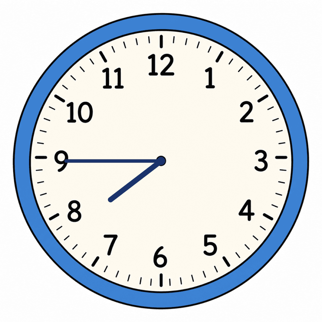 Clock Face — 7:45 (Quarter To 8)