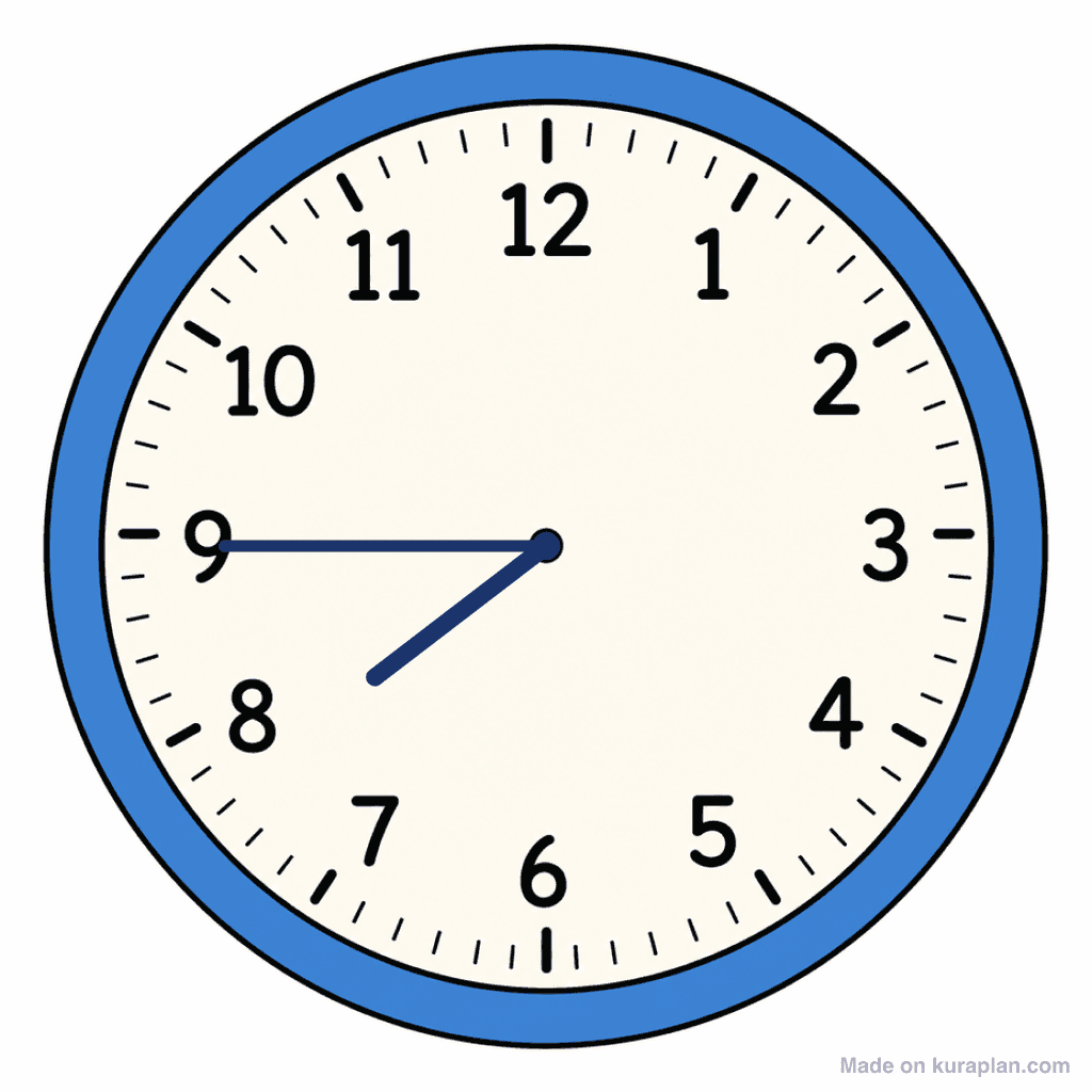 Clock Face — 7:45 (Quarter To 8)