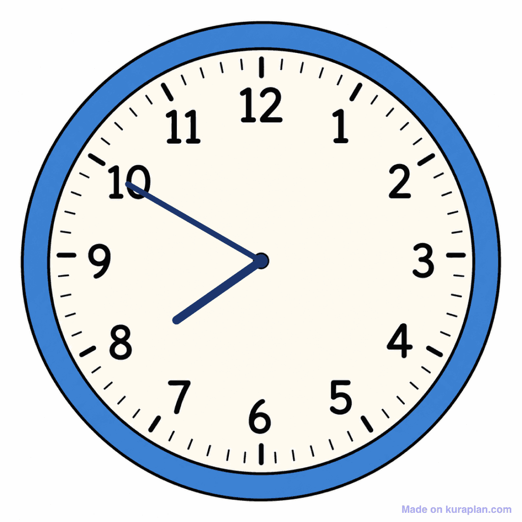 Clock Face — 7:50 (Ten To 8)
