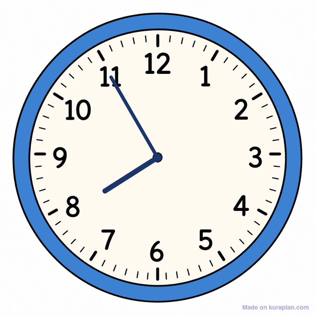 Clock Face — 7:55 (Five To 8)
