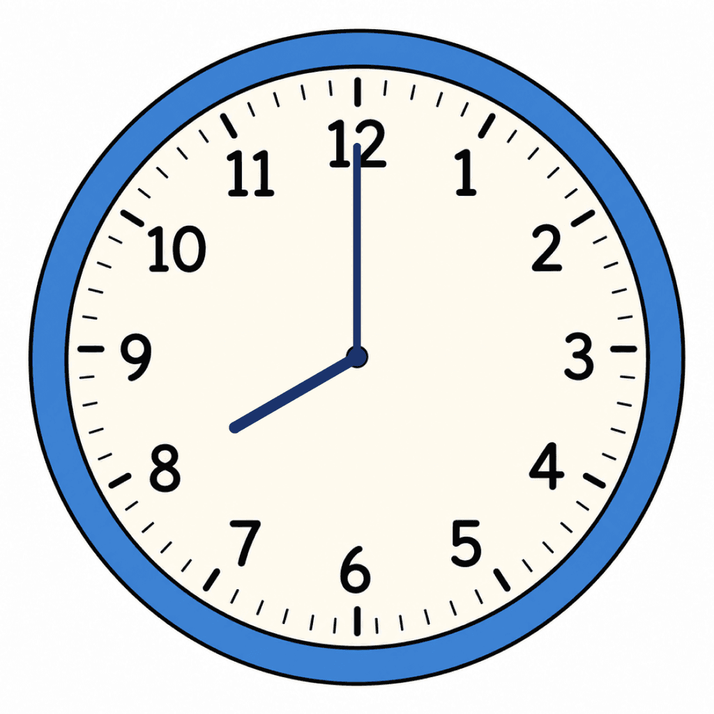 Clock Face — 8:00 (8 O'Clock)