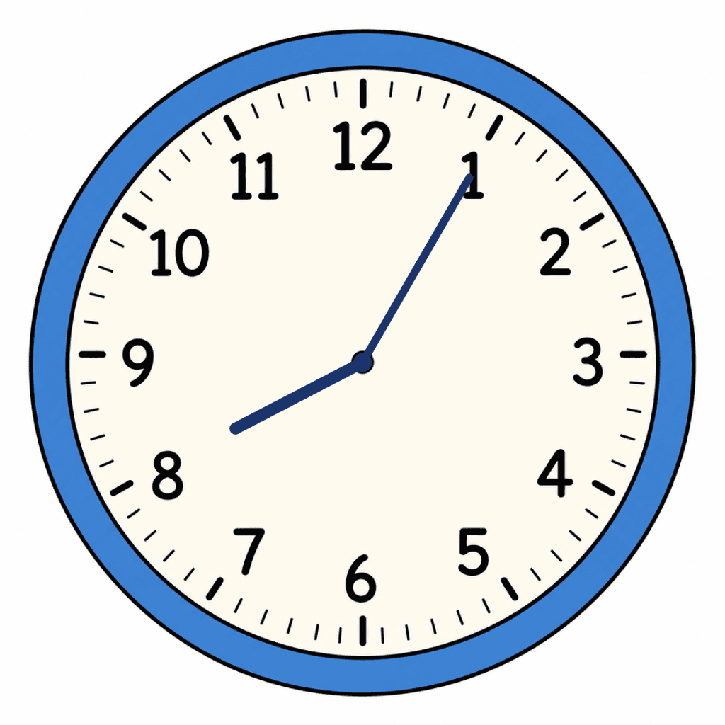 Clock Face — 8:05 (Five Past 8)