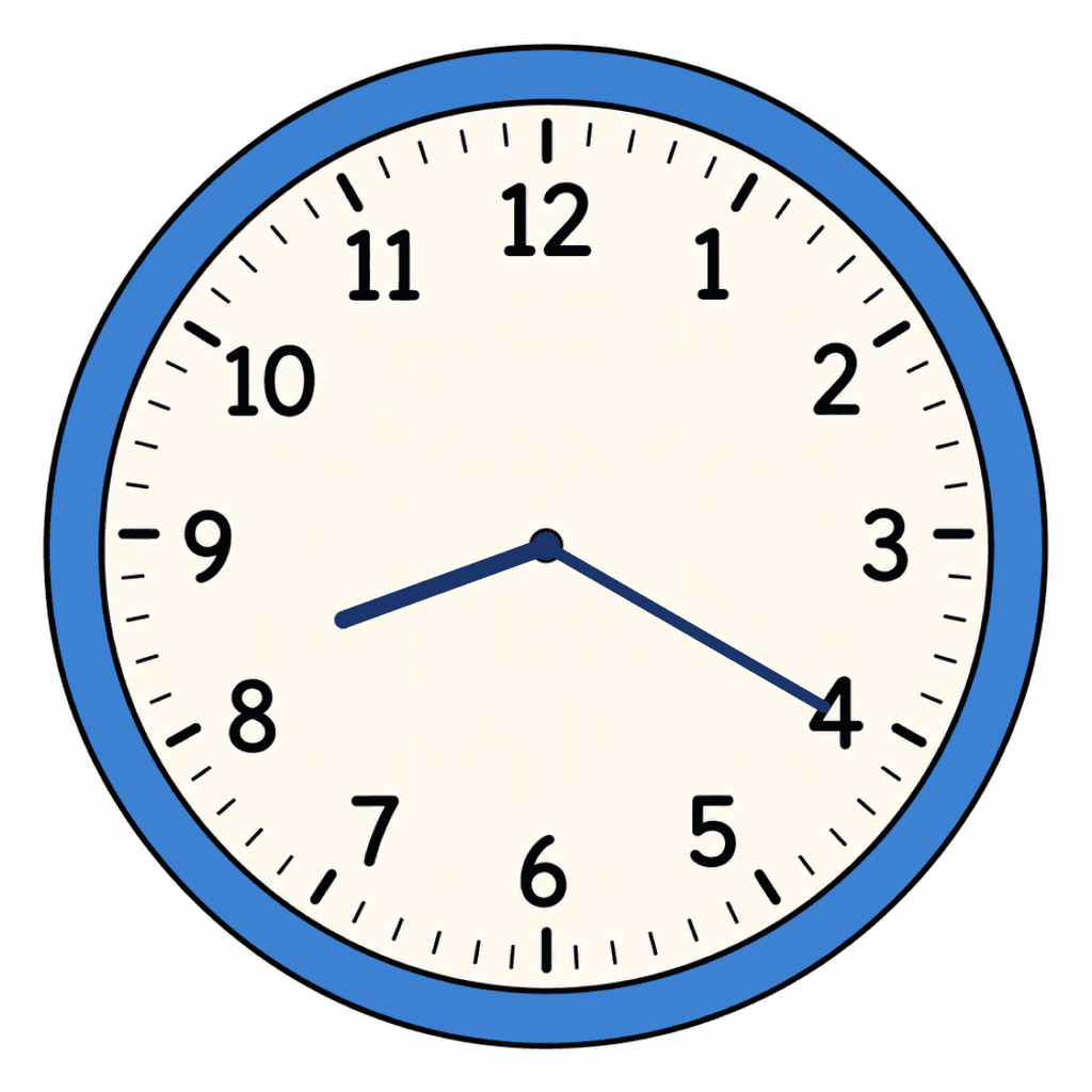 Clock Face — 8:20 (Twenty Past 8)