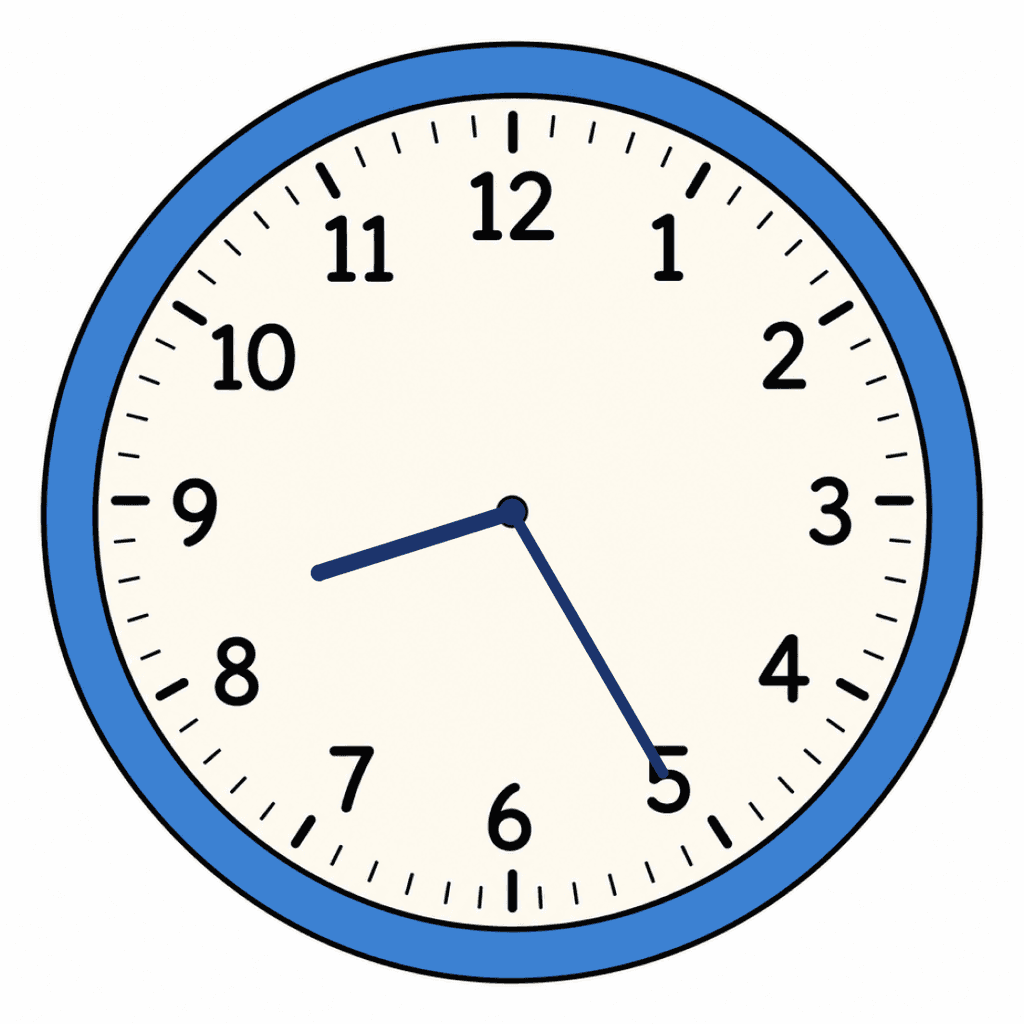 Clock Face — 8:25 (Twenty-Five Past 8)