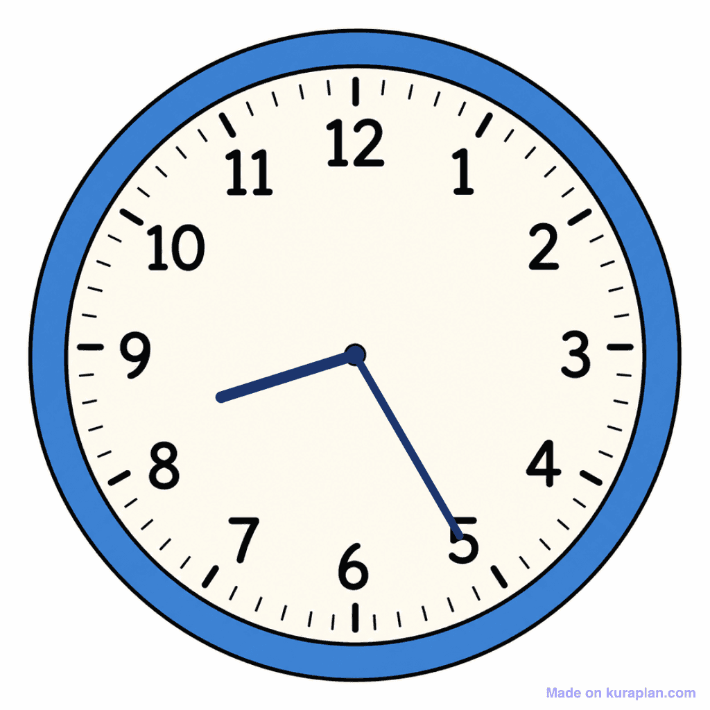 Clock Face — 8:25 (Twenty-Five Past 8)