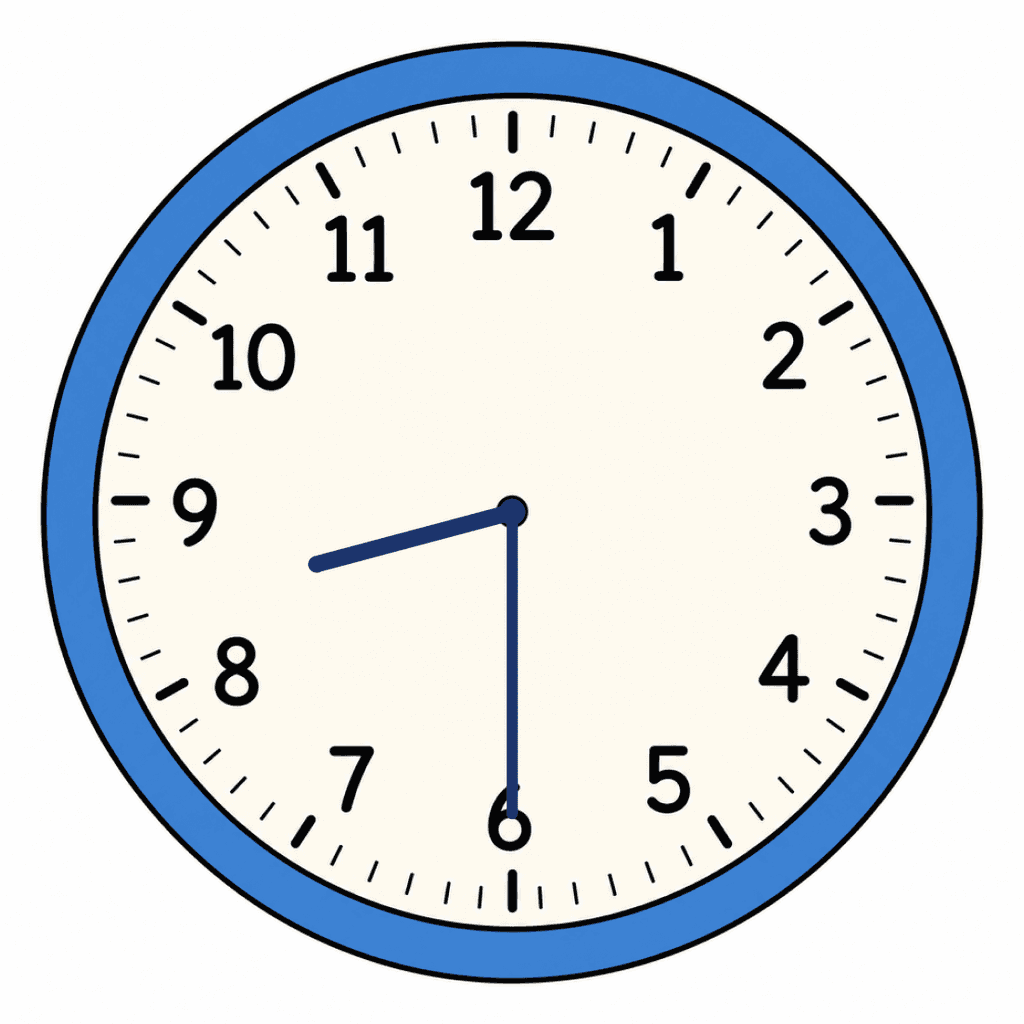 Clock Face — 8:30 (Half Past 8)