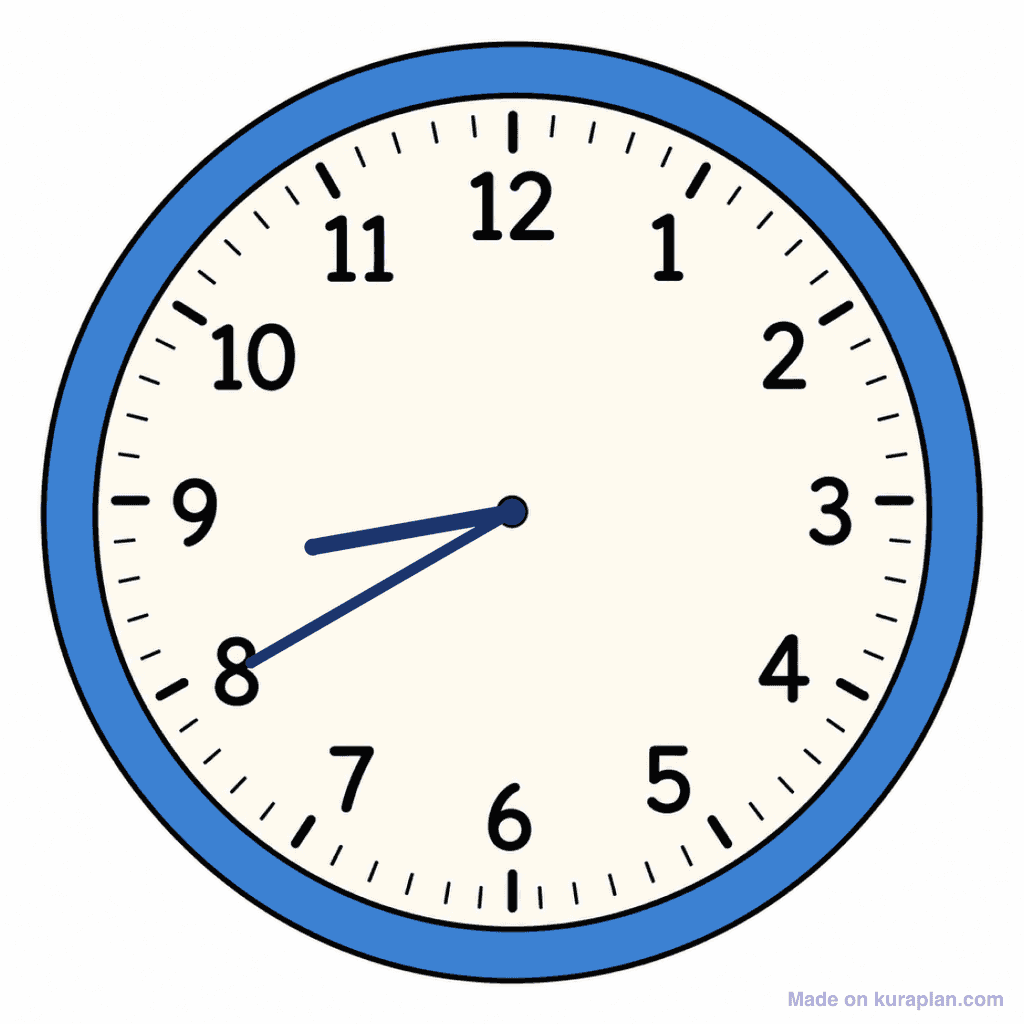 Clock Face — 8:40 (Twenty To 9)