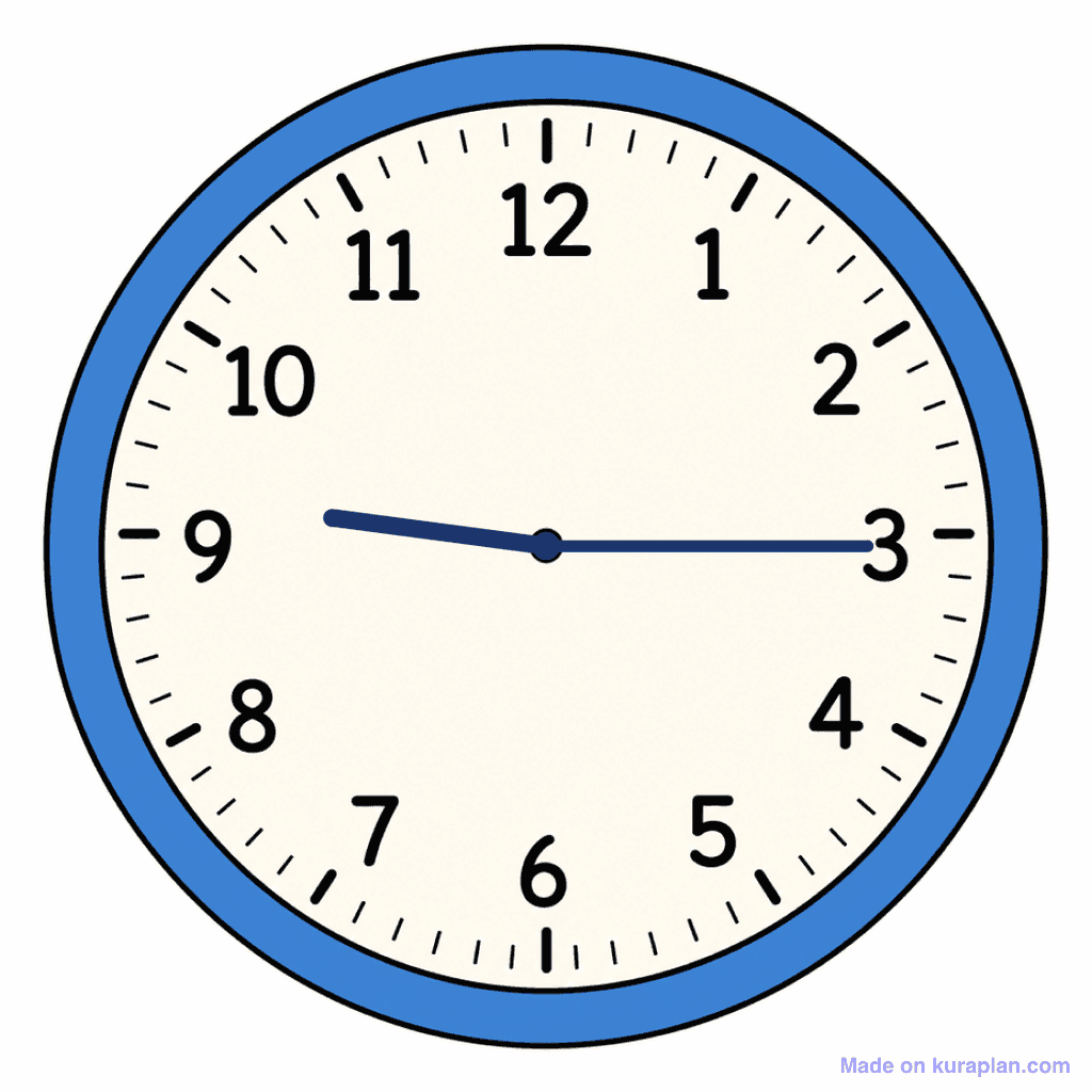 Clock Face — 9:15 (Quarter Past 9)