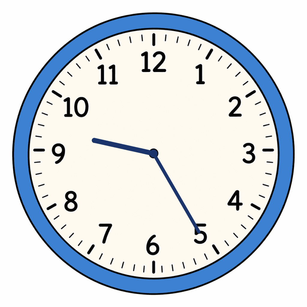Clock Face — 9:25 (Twenty-Five Past 9)