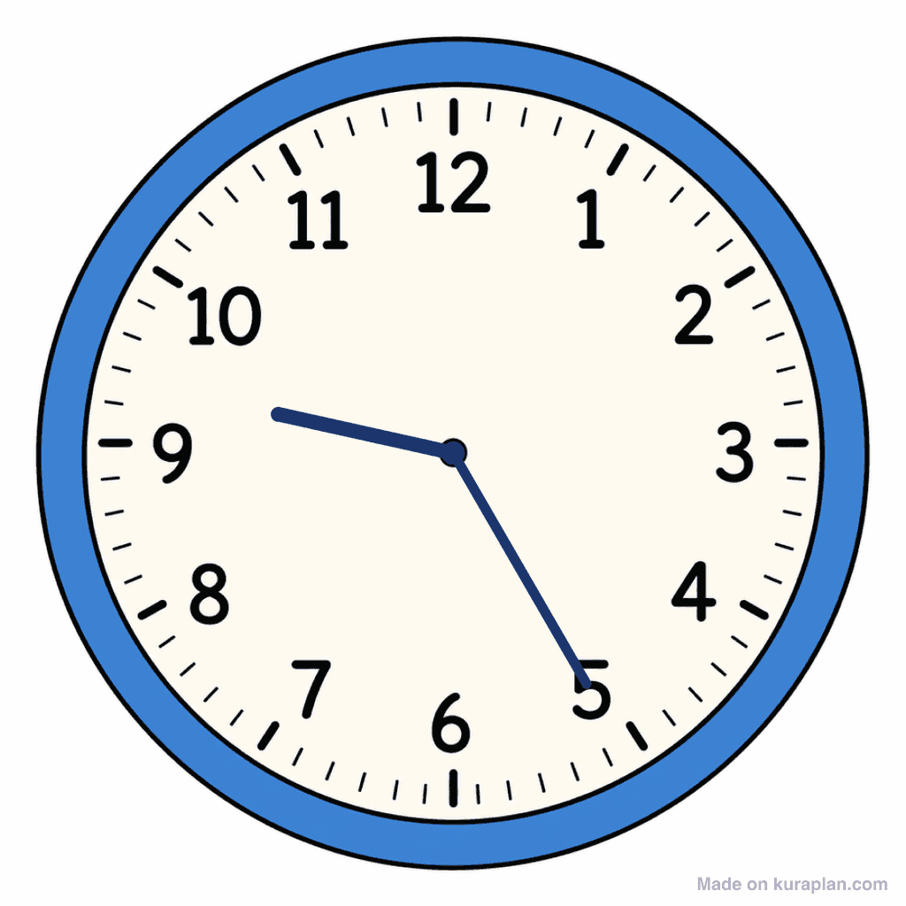 Clock Face — 9:25 (Twenty-Five Past 9)