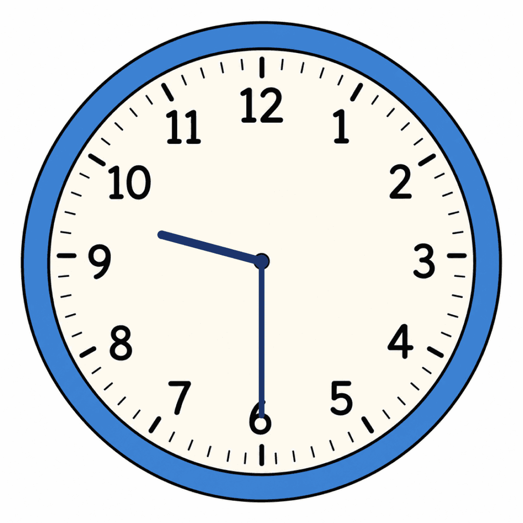 Clock Face — 9:30 (Half Past 9)
