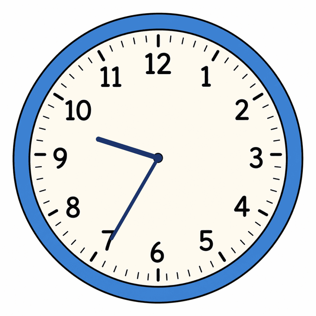 Clock Face — 9:35 (Twenty-Five To 10)