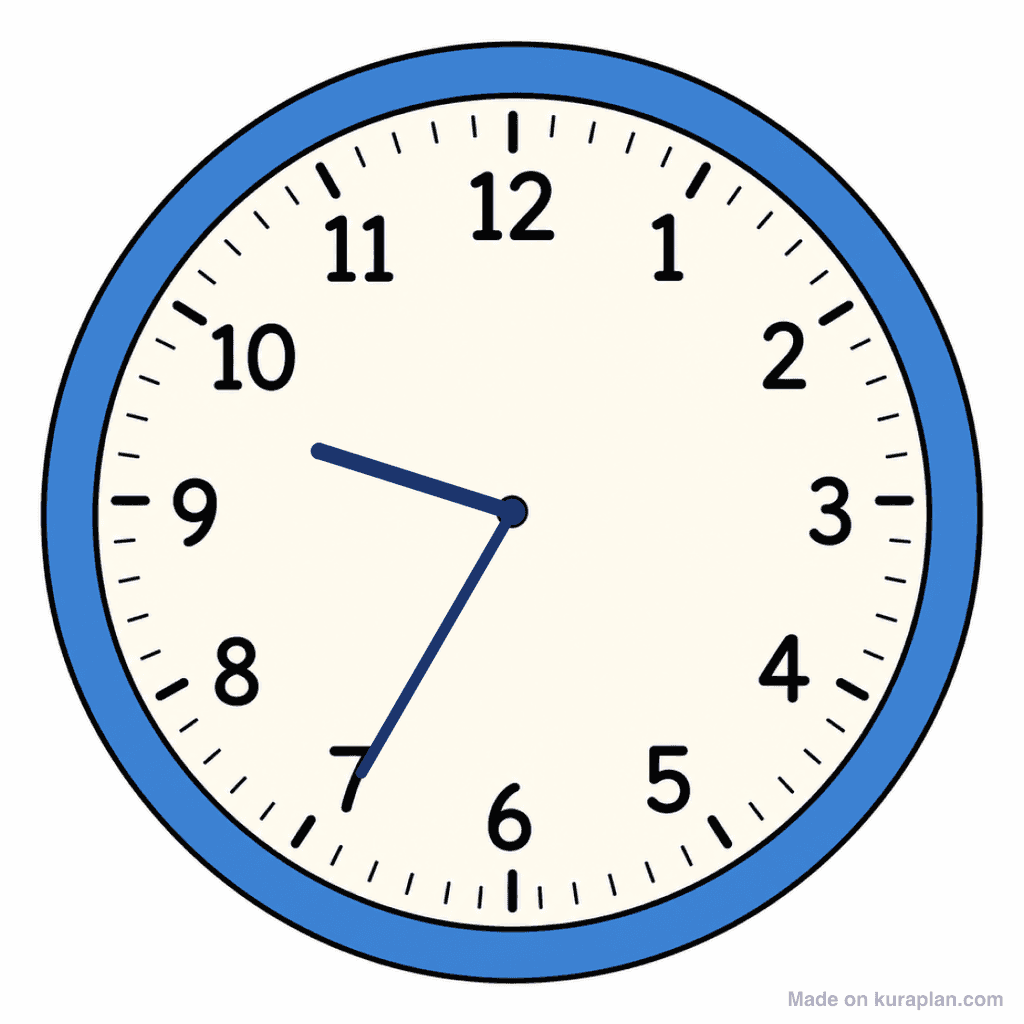 Clock Face — 9:35 (Twenty-Five To 10)