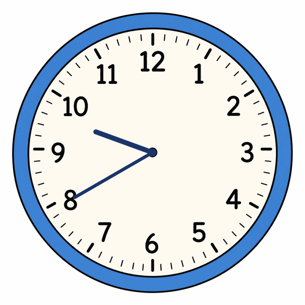 Clock Face — 9:40 (Twenty To 10)