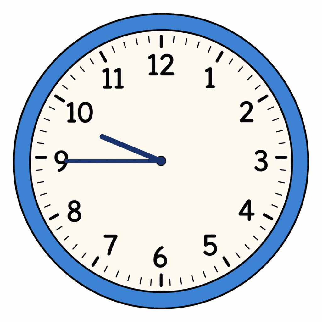 Clock Face — 9:45 (Quarter To 10)