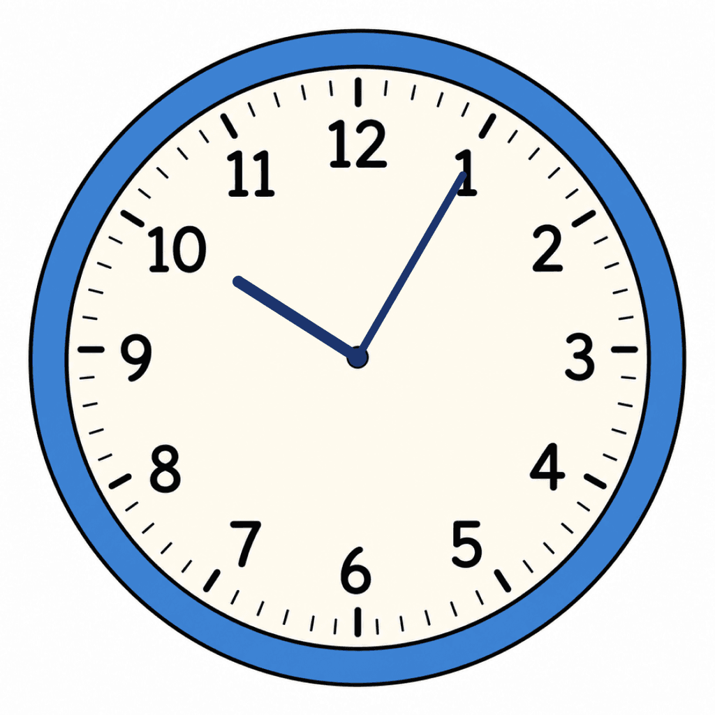 Clock Face — 10:05 (Five Past 10)
