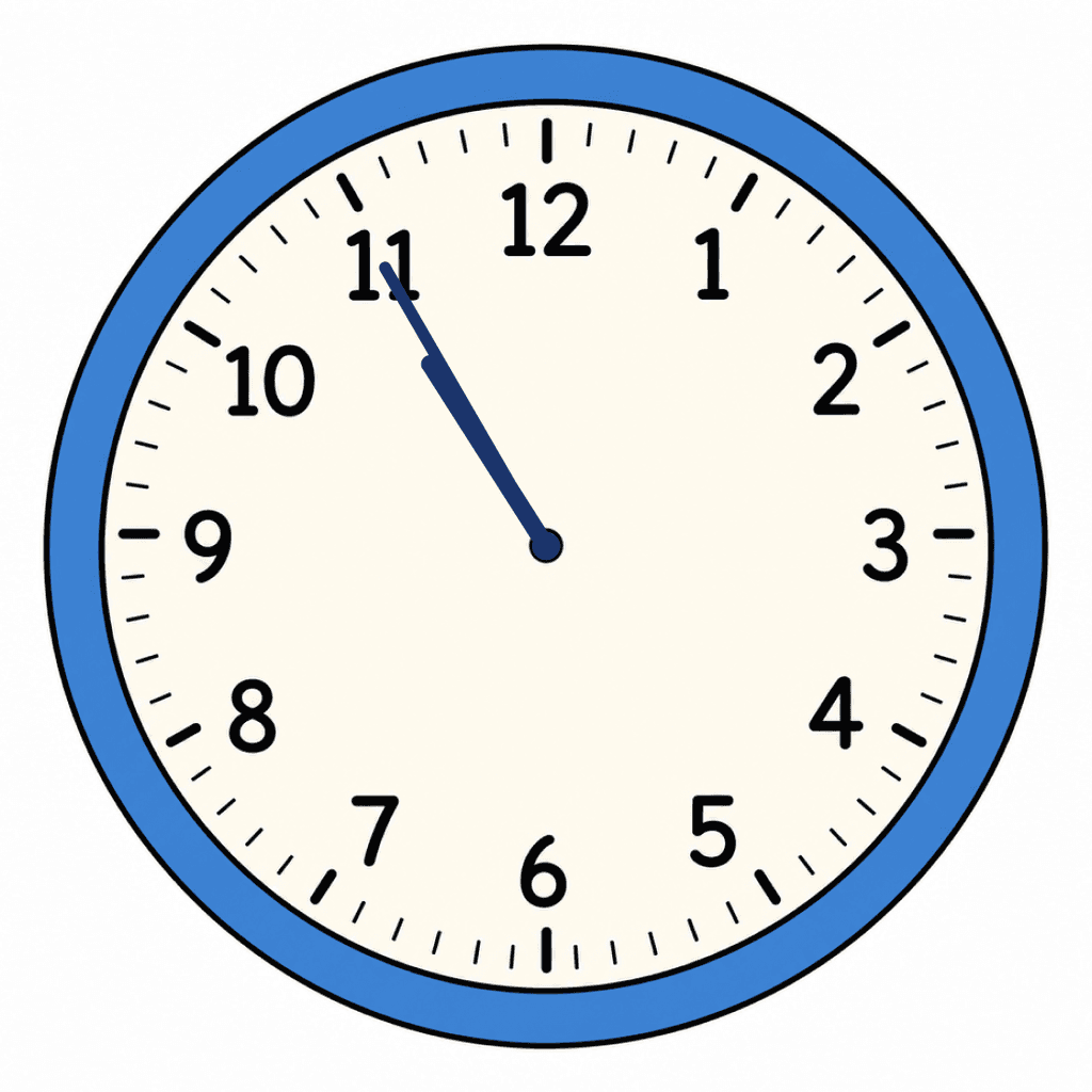 Clock Face — 10:55 (Five To 11)
