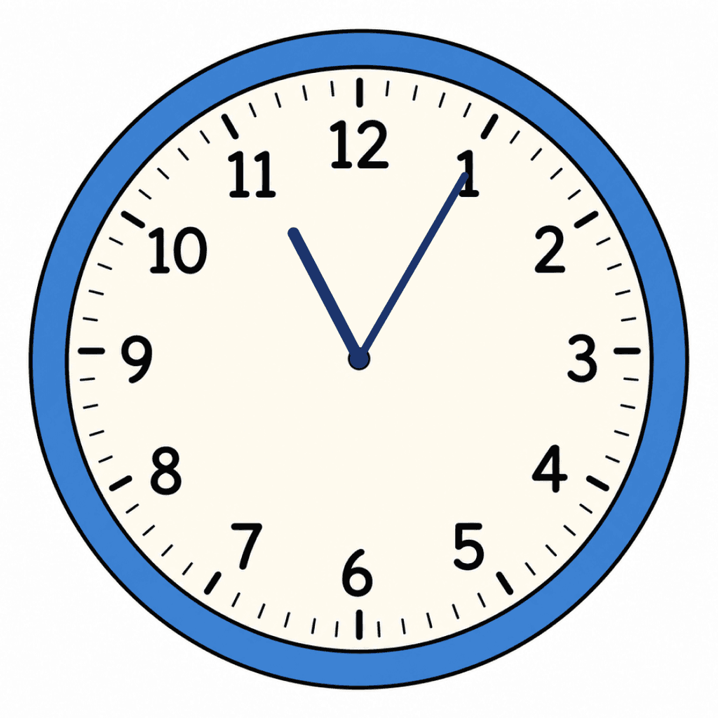 Clock Face — 11:05 (Five Past 11)