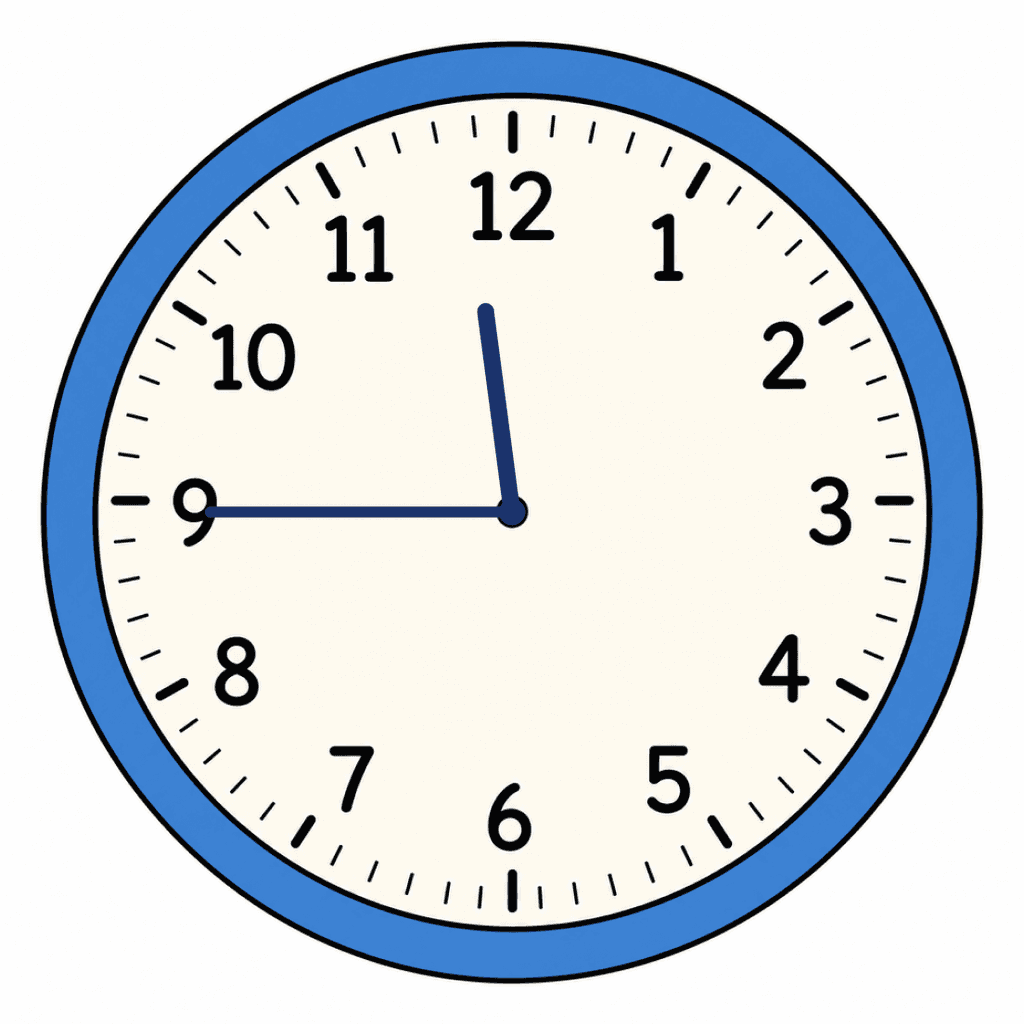 Clock Face — 11:45 (Quarter To 12)