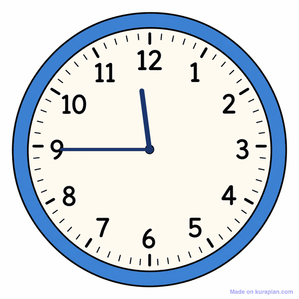 Clock Face — 11:45 (Quarter To 12)