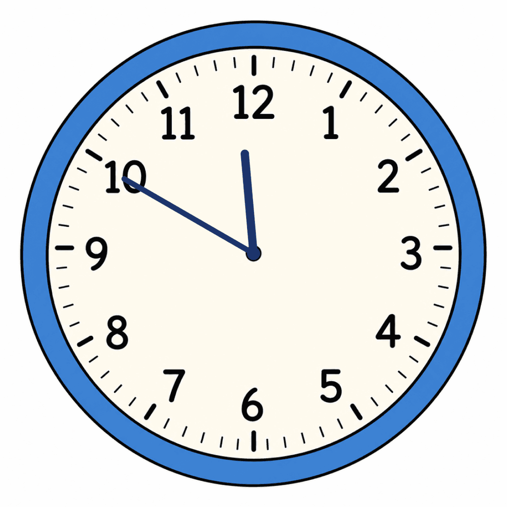 Clock Face — 11:50 (Ten To 12)