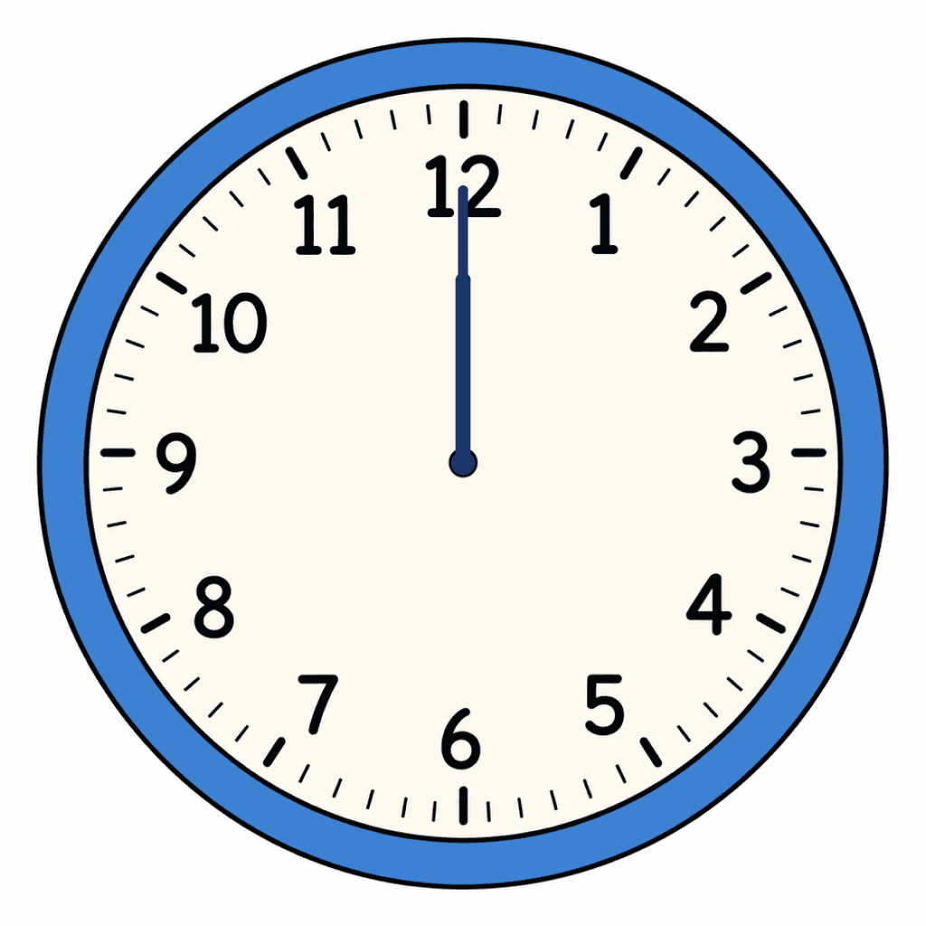 Clock Face — 12:00 (12 O'Clock)