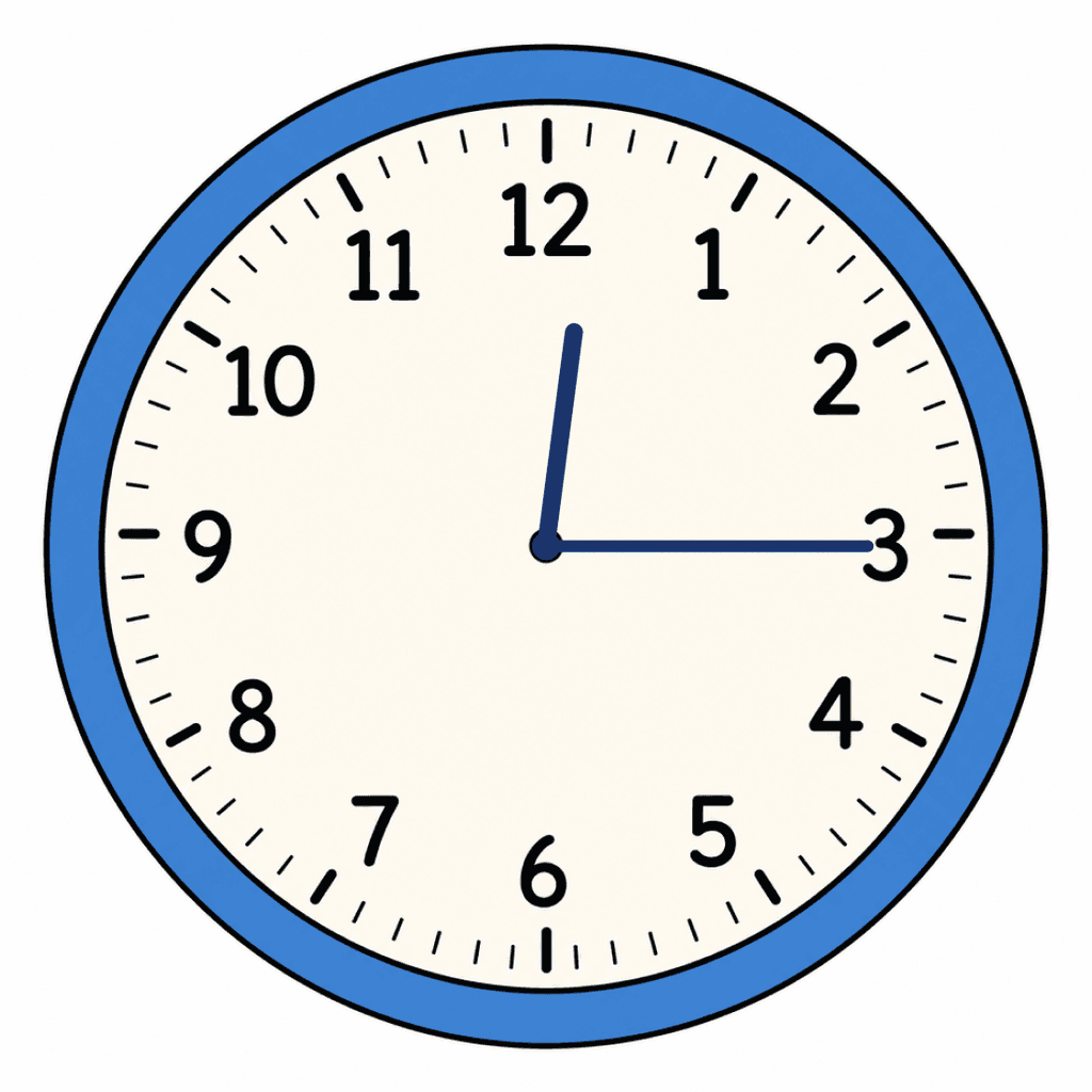 Clock Face — 12:15 (Quarter Past 12)