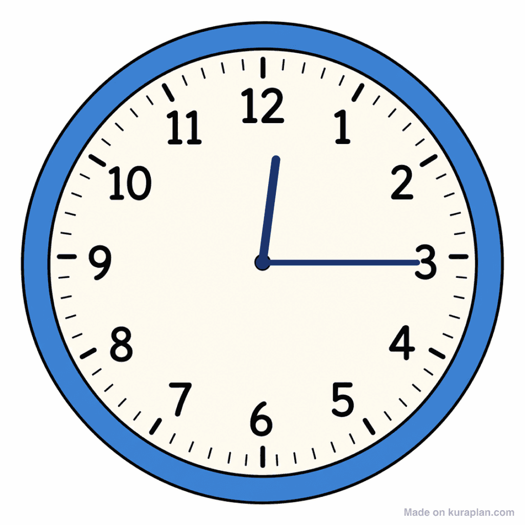 Clock Face — 12:15 (Quarter Past 12)