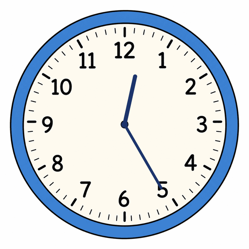 Clock Face — 12:25 (Twenty-Five Past 12)