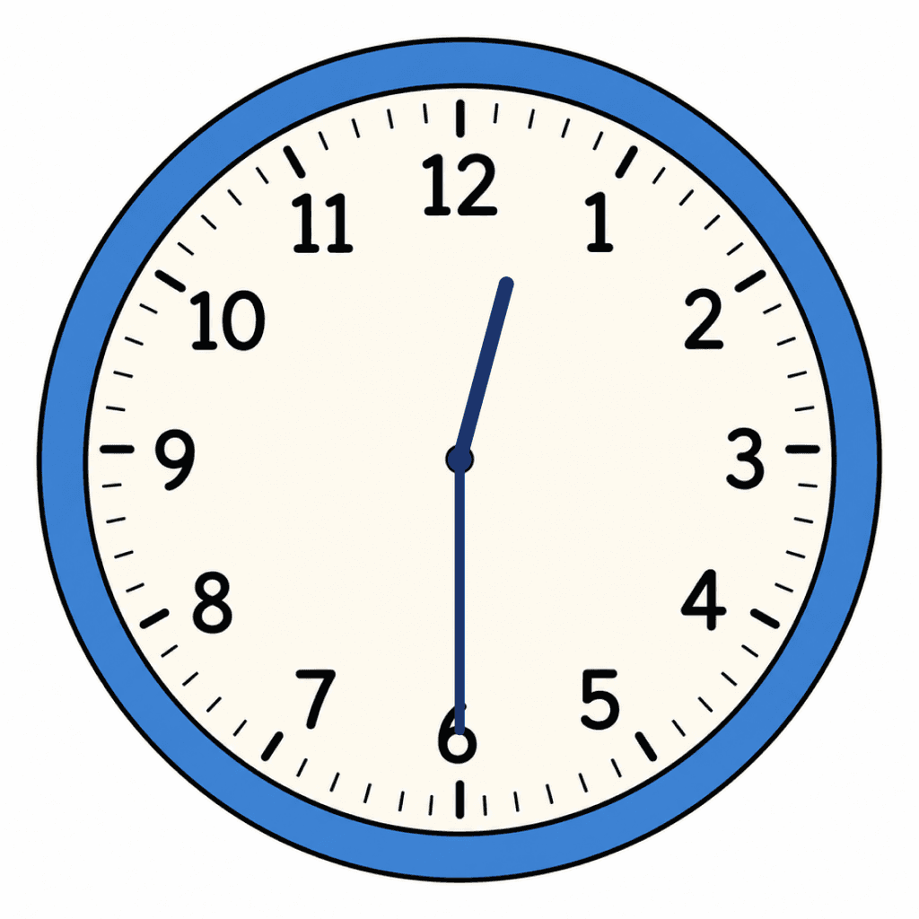 Clock Face — 12:30 (Half Past 12)