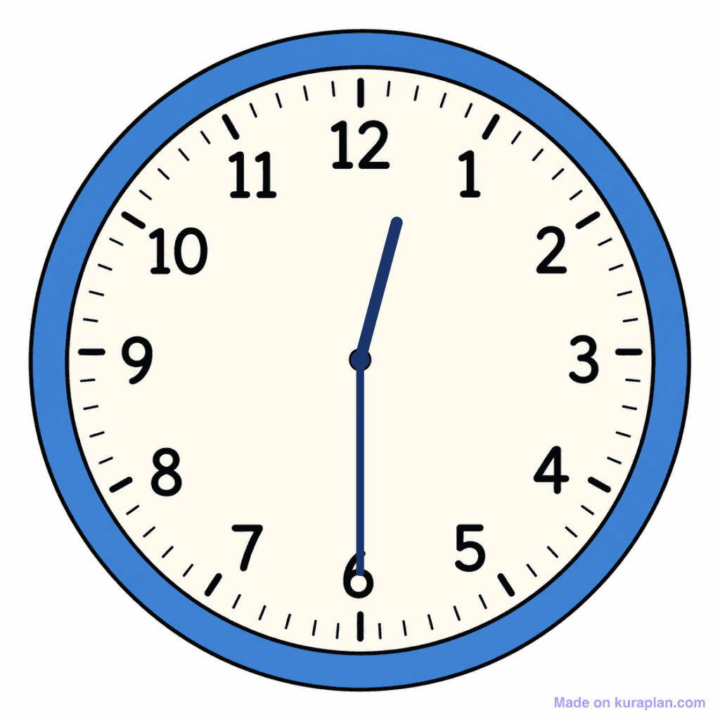 Clock Face — 12:30 (Half Past 12)