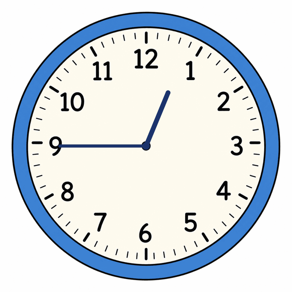 Clock Face — 12:45 (Quarter To 1)