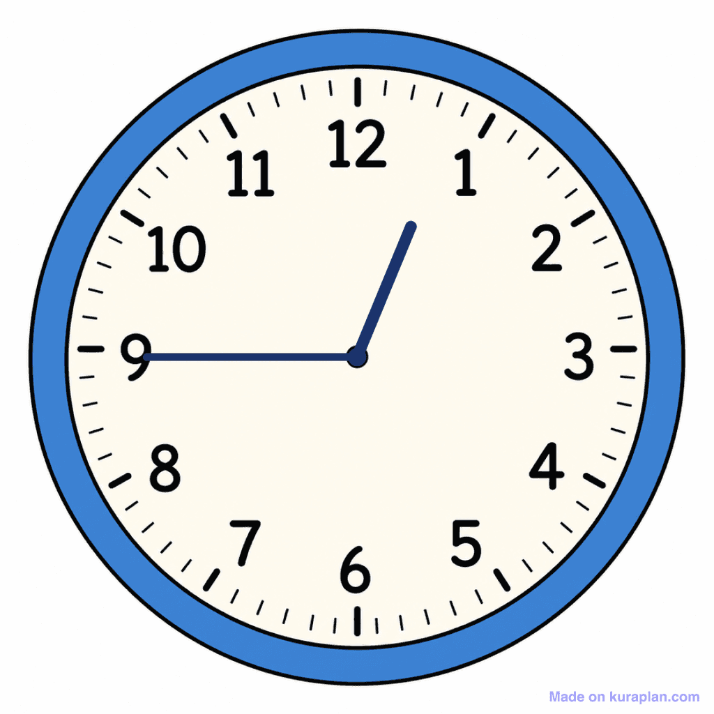 Clock Face — 12:45 (Quarter To 1)