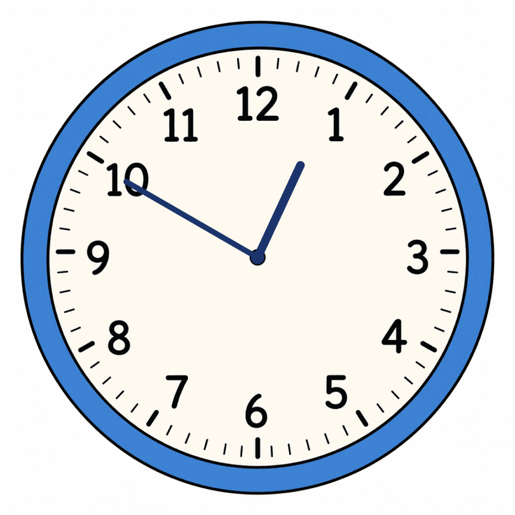 Clock Face — 12:50 (Ten To 1)